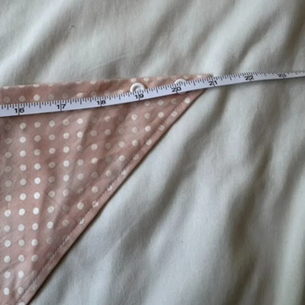 NWT, Canoodle Polka Dot Pattern Dog Bandana, White and Pink, Size L